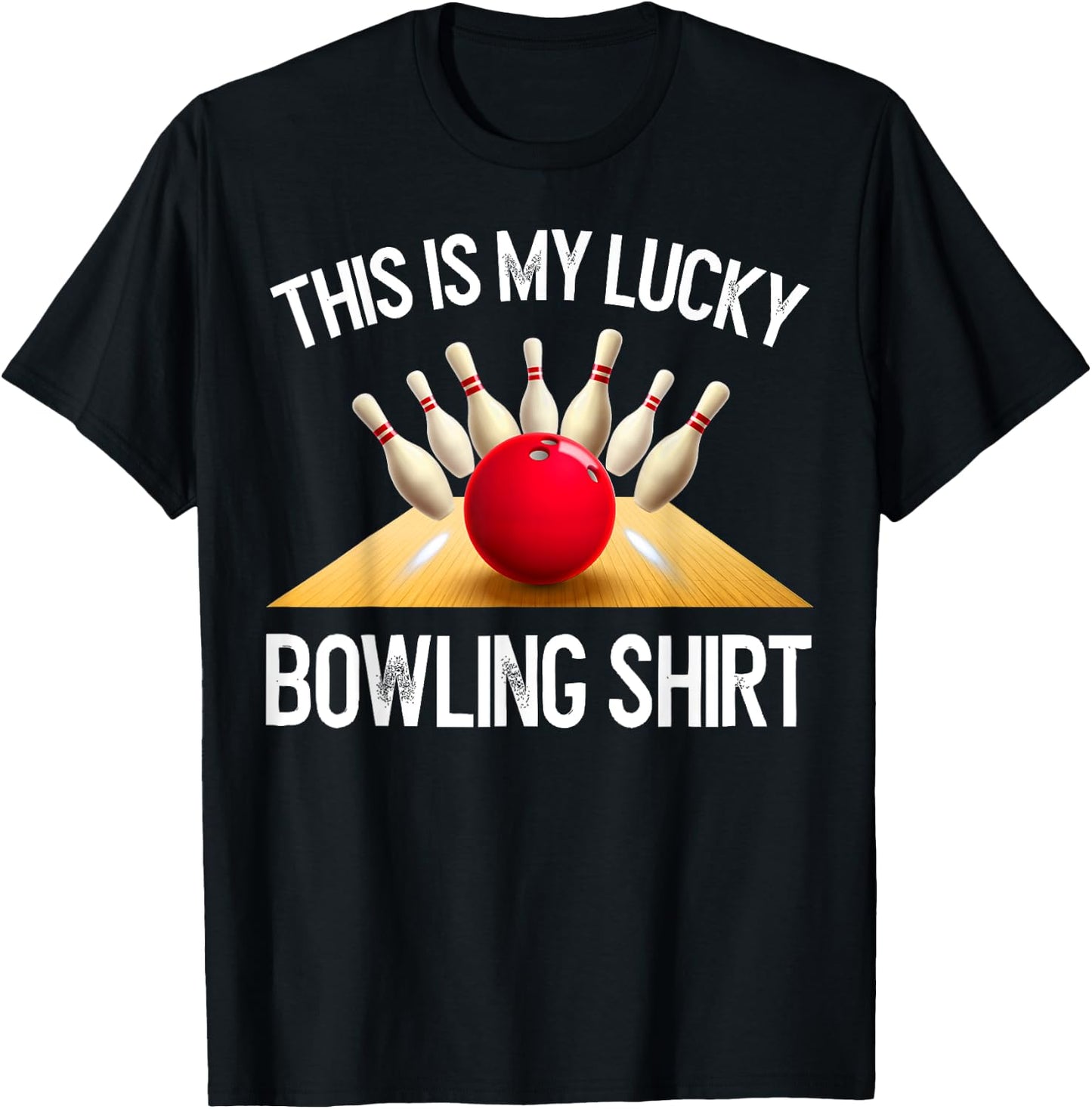 Funny LUCKY BOWLING Team Vintage Retro Gift T-Shirt - T-Shirt | Black