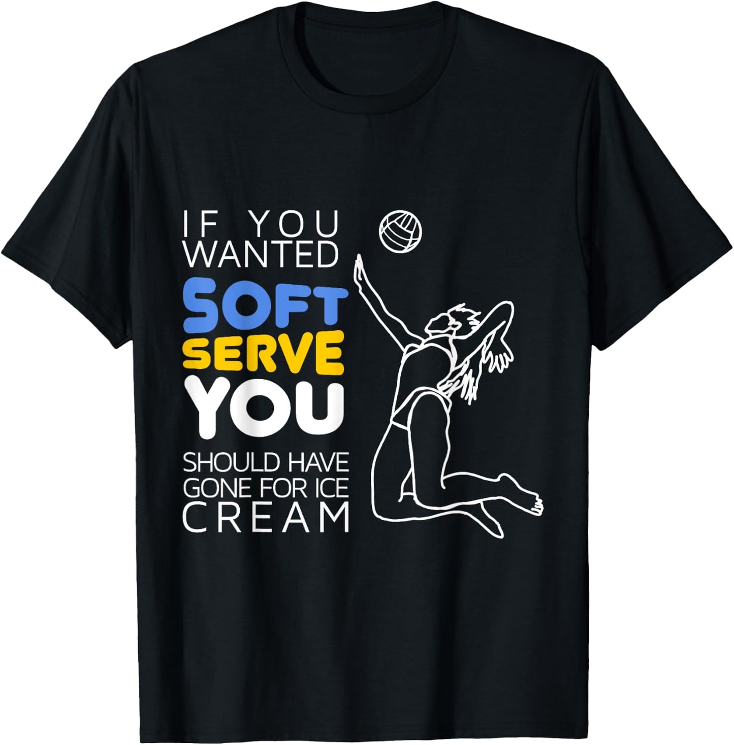 Cool Volleyball Player Gift - Wanted Soft Serve T-Shirt - T-Shirt | Black