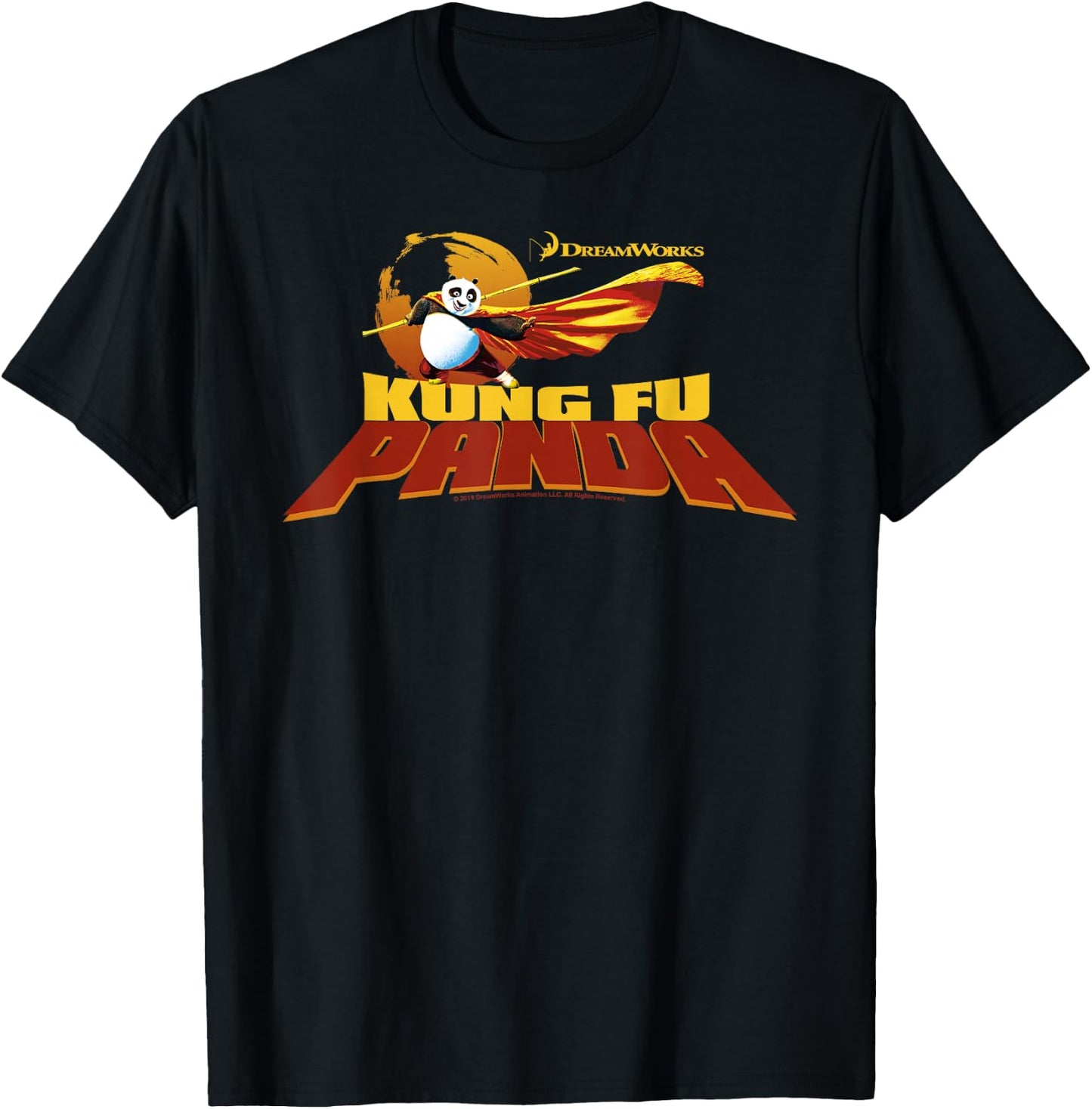 Kung Fu Panda Po Action Pose Movie Logo T-Shirt - T-Shirt | Black