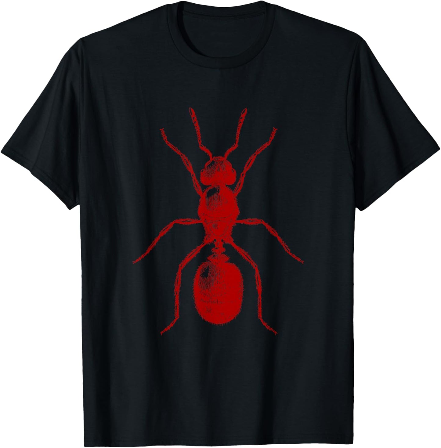 Ant in Red Retro Vintage drawing - Fire Ant T-Shirt - T-Shirt | Black