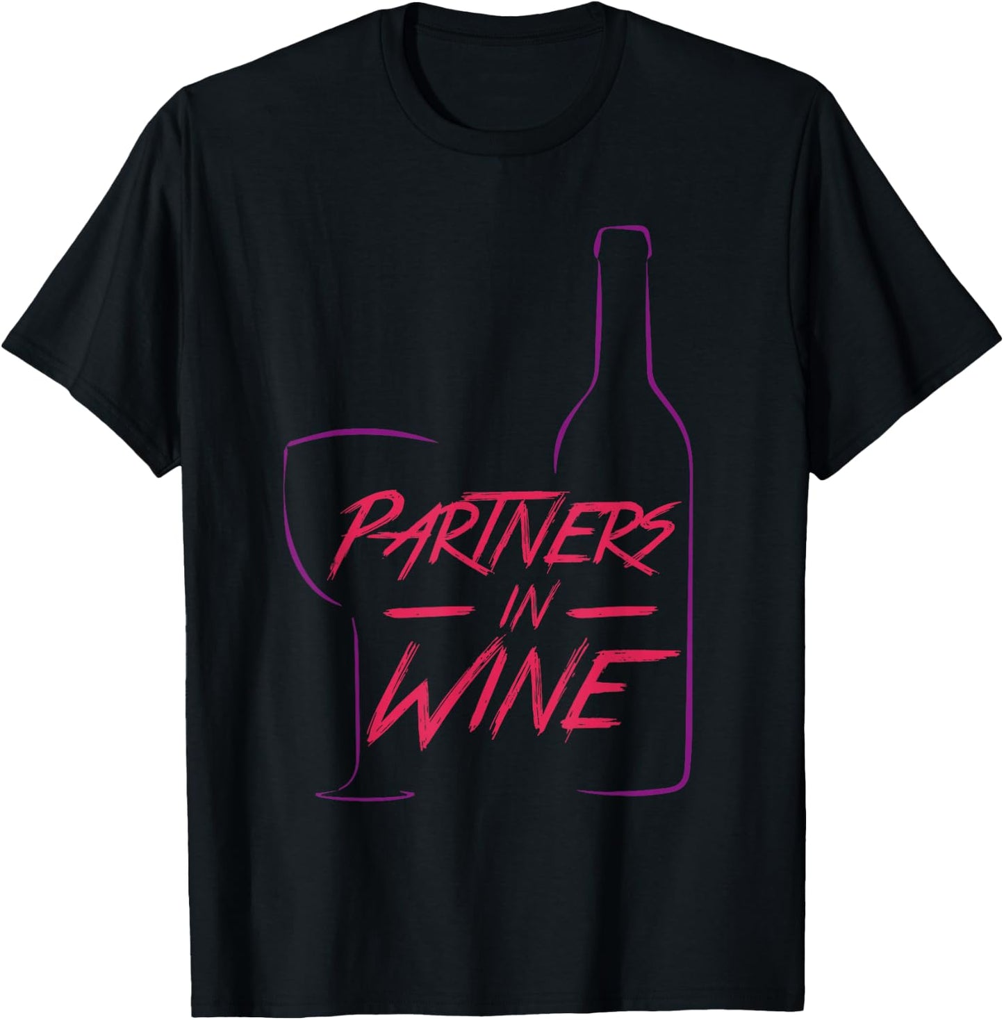 Funny Partners in Wine Lovers Matching Couples Sayings Gift T-Shirt - T-Shirt | Black