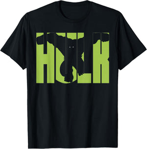 Marvel Comics Retro Classic Incredible Hulk Smash Silhouette T-Shirt - T-Shirt | Black