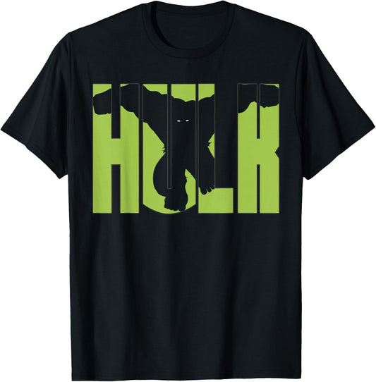 Marvel Comics Retro Classic Incredible Hulk Smash Silhouette T-Shirt - T-Shirt | Black