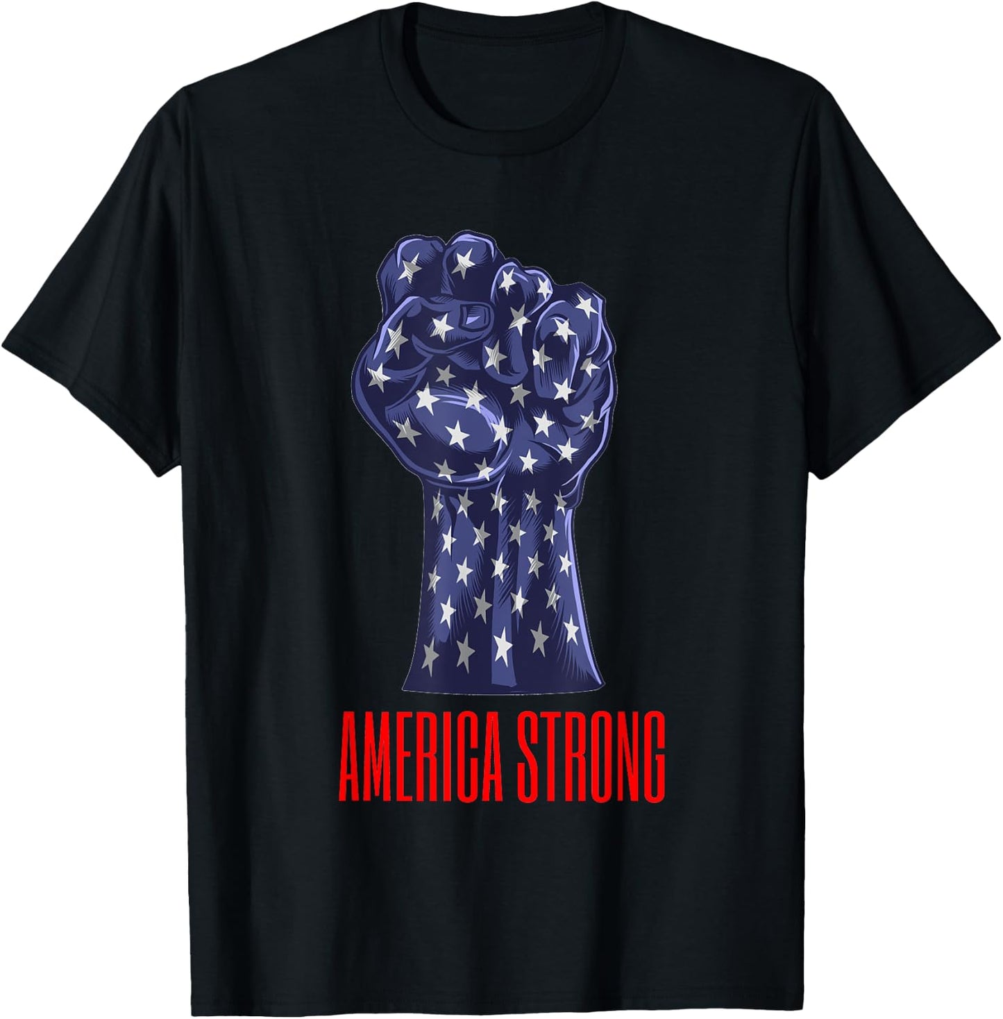 America Strong Fist Pump American Flag Old Glory Pride Kids Men T-Shirt - T-Shirt | Black