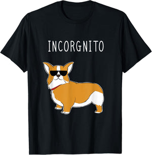 Incorgnito - Funny Corgi Dog Incognito Pun Men Women Girls Kids T-Shirt - T-Shirt | Black