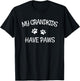 Grandkids Have Paws Funny Dog Cat Grandma Gift T-Shirt - T-Shirt | Black