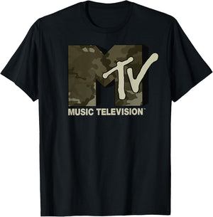 MTV Music Television Camouflage Logo T-Shirt - T-Shirt | Black