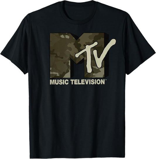 MTV Music Television Camouflage Logo T-Shirt - T-Shirt | Black