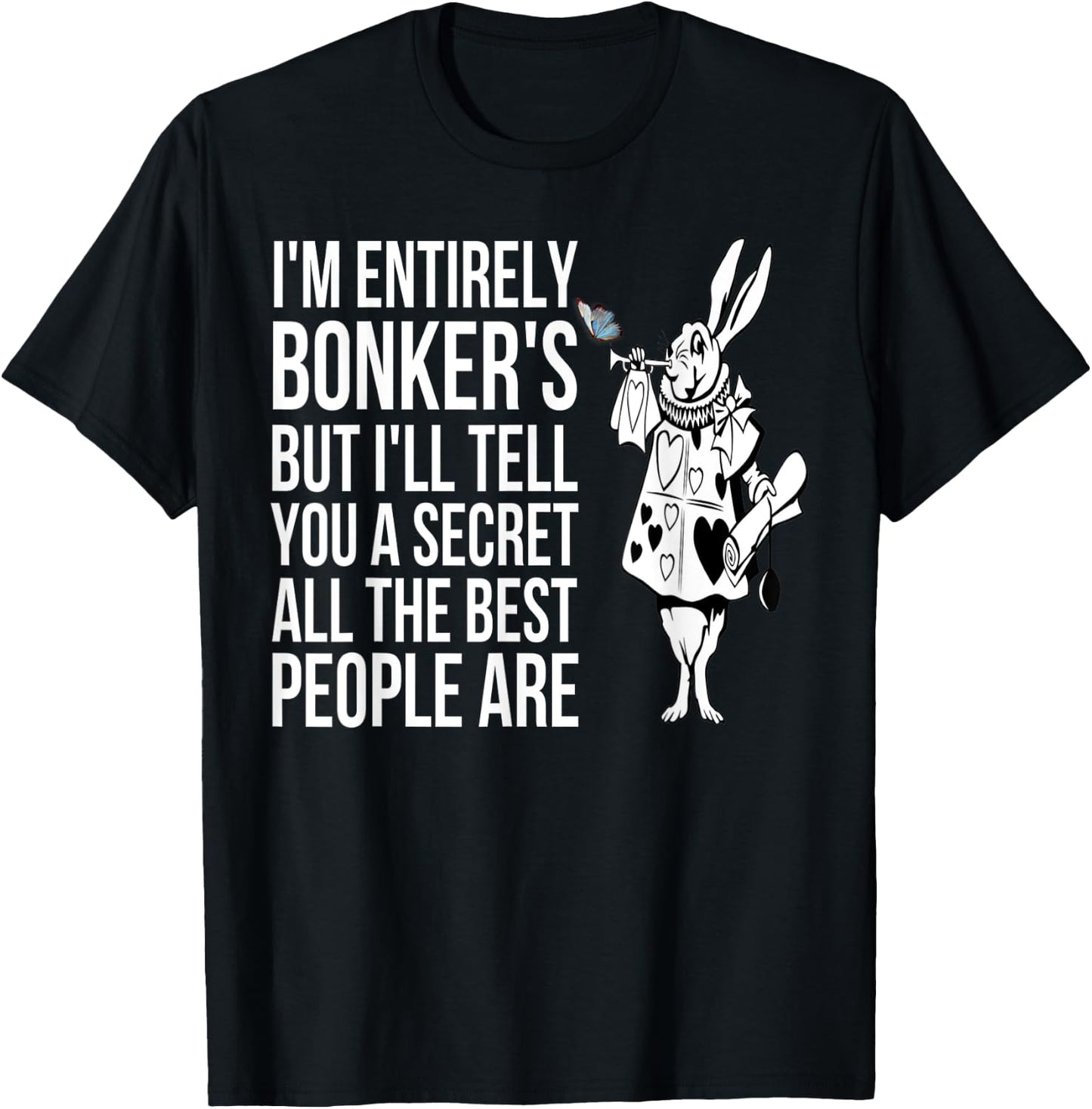 WHITE RABBIT Alice in Wonderland-Men Women Kids T Shirt T-Shirt - T-Shirt | Black