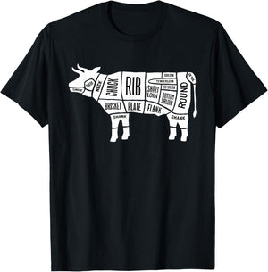 Know your beef cuts chef kitchen market butcher steak house T-Shirt - T-Shirt | Black