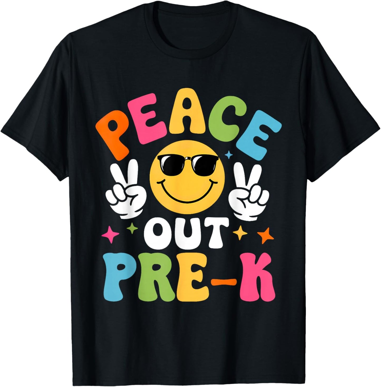 Last Day of School Pre-K Funny Peace Out Teacher Boys Girls T-Shirt - T-Shirt | Black