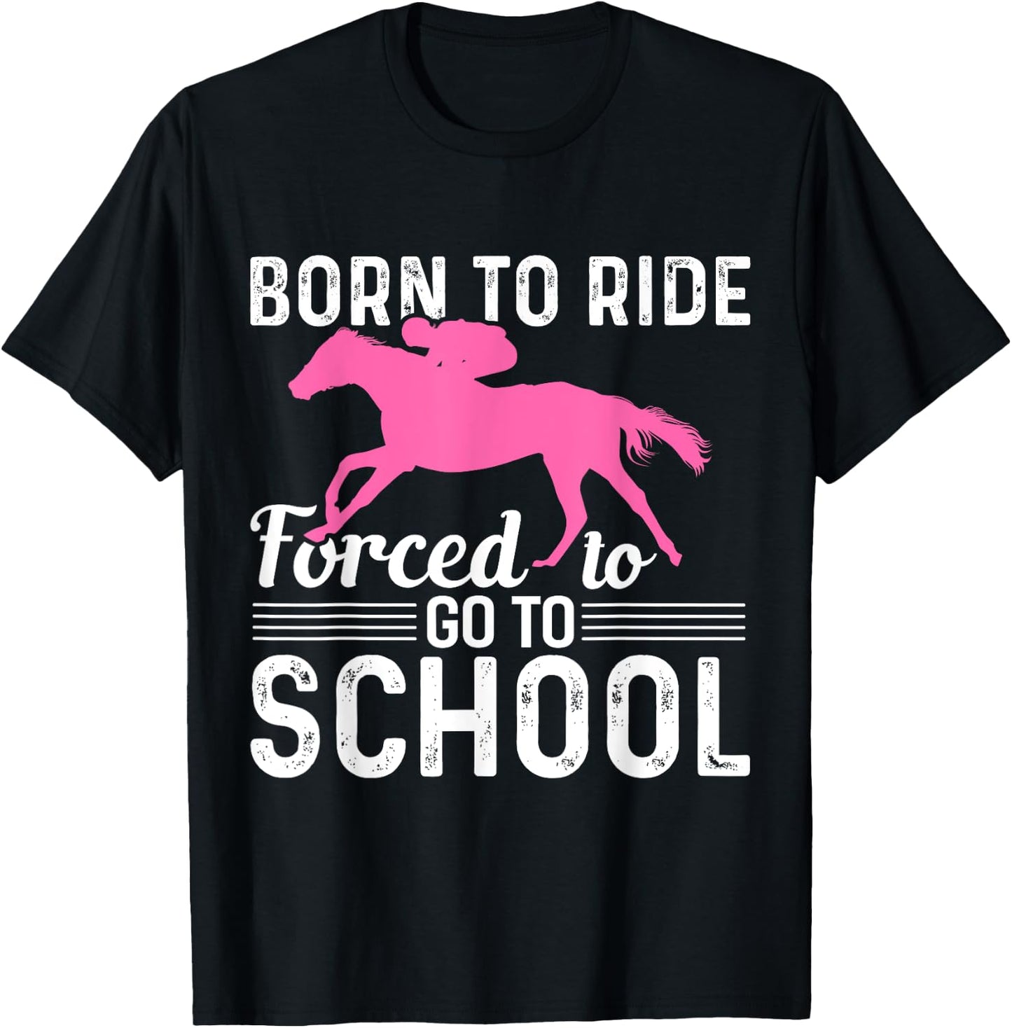 Horseback Riding Girl Funny Horse Girl T-Shirt - T-Shirt | Black