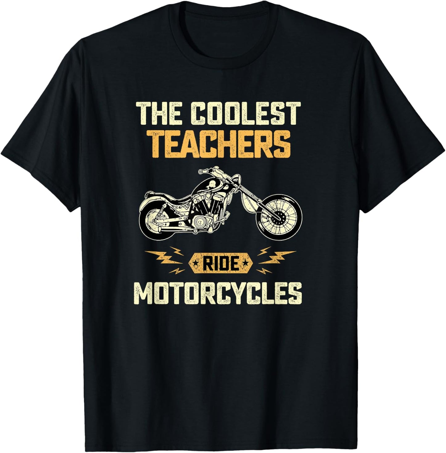 Only The Coolest Teachers Ride Motorcycles Biker Gift Women T-Shirt - T-Shirt | Black