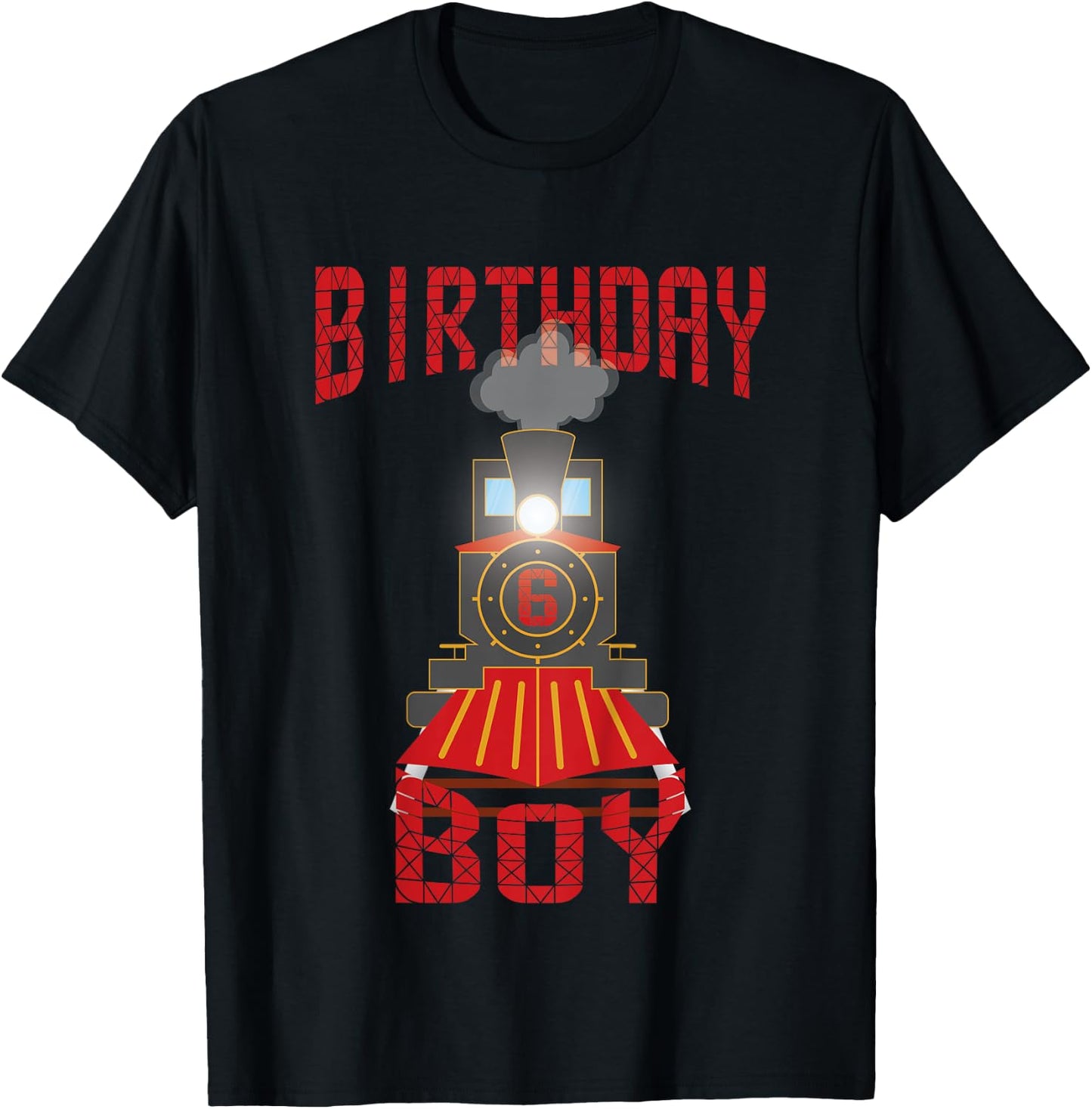 Kids 6th birthday train t shirt Gift six 6 years old boys T-Shirt - T-Shirt | Black