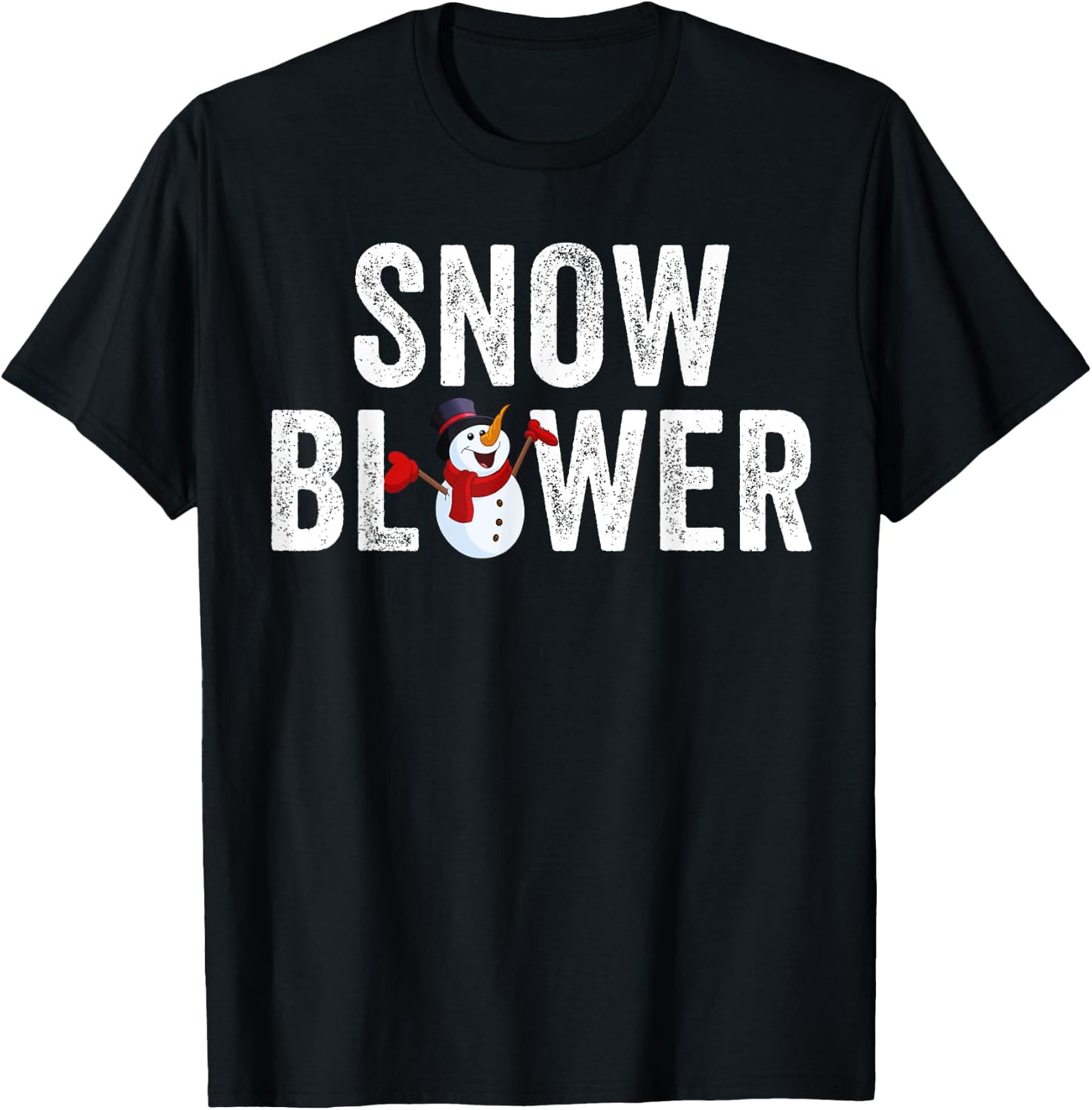 Snowman and Snow Blower Couples Matching Christmas Costume T-Shirt - T-Shirt | Black
