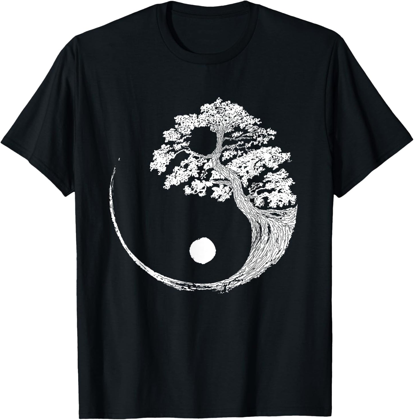 Yin Yang Bonsai Tree Japanese Buddhist Zen T-Shirt - T-Shirt | Black