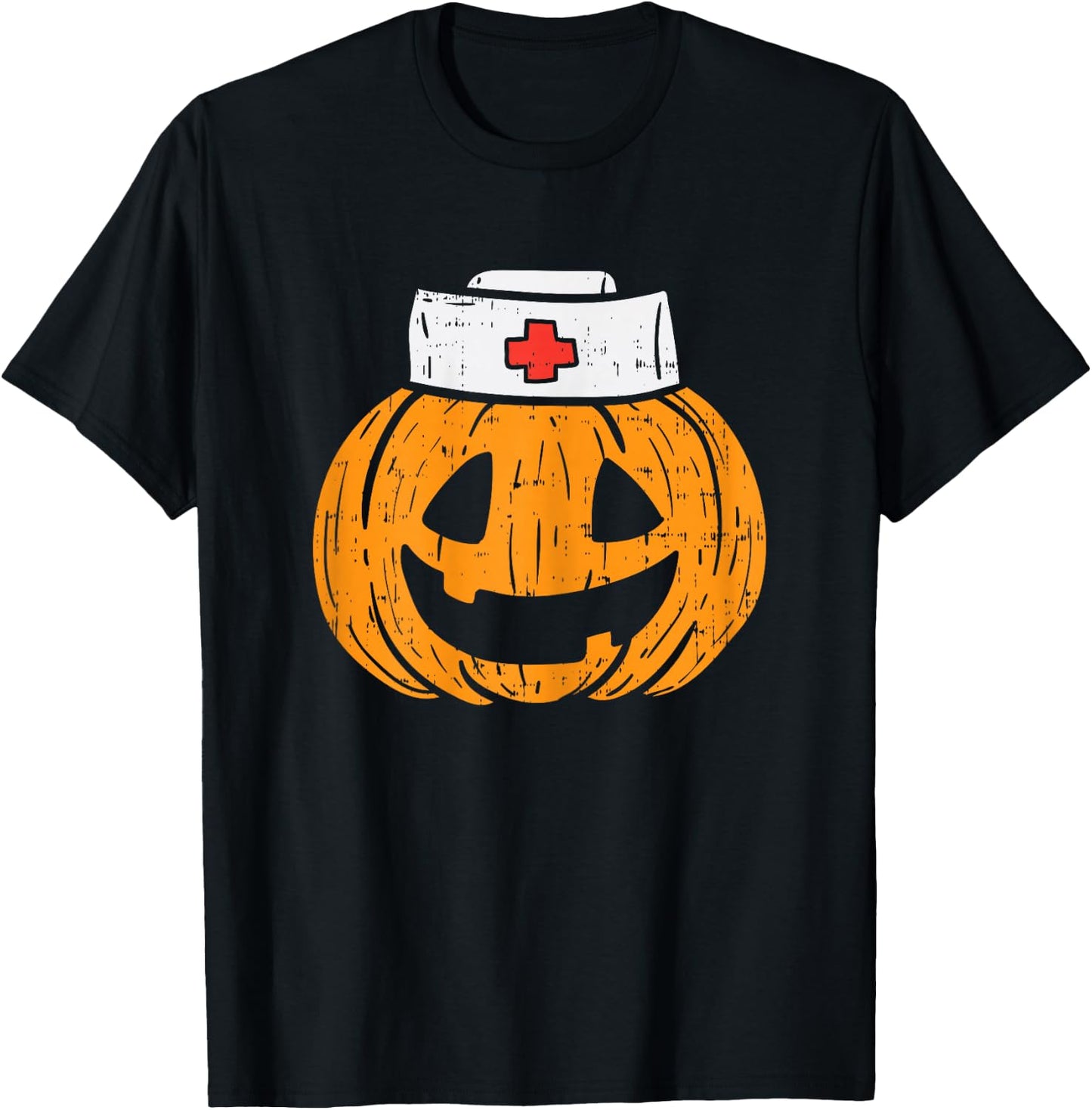 Pumpkin Nurse Funny Scary Halloween Costume RN CNA ICU Girls T-Shirt - T-Shirt | Black