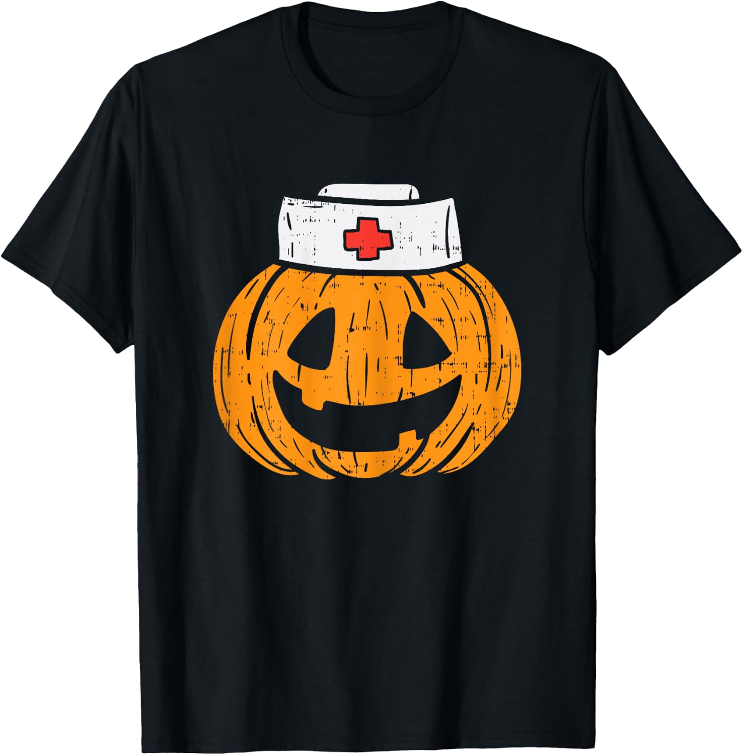 Pumpkin Nurse Funny Scary Halloween Costume RN CNA ICU Girls T-Shirt - T-Shirt | Black