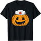 Pumpkin Nurse Funny Scary Halloween Costume RN CNA ICU Girls T-Shirt - T-Shirt | Black
