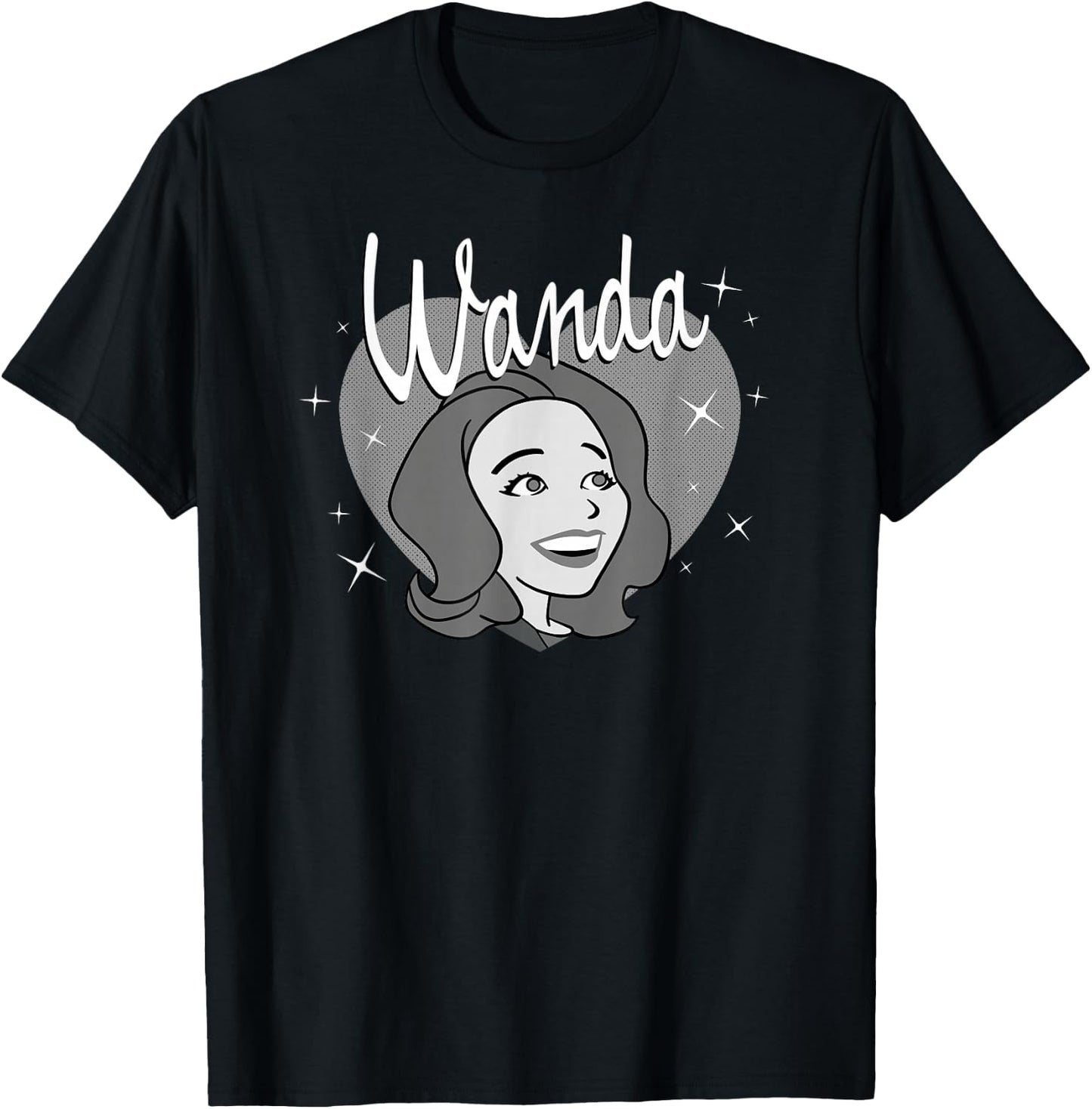 Marvel WandaVision Wanda Maximoff Heart Retro 60s T-Shirt - T-Shirt | Black