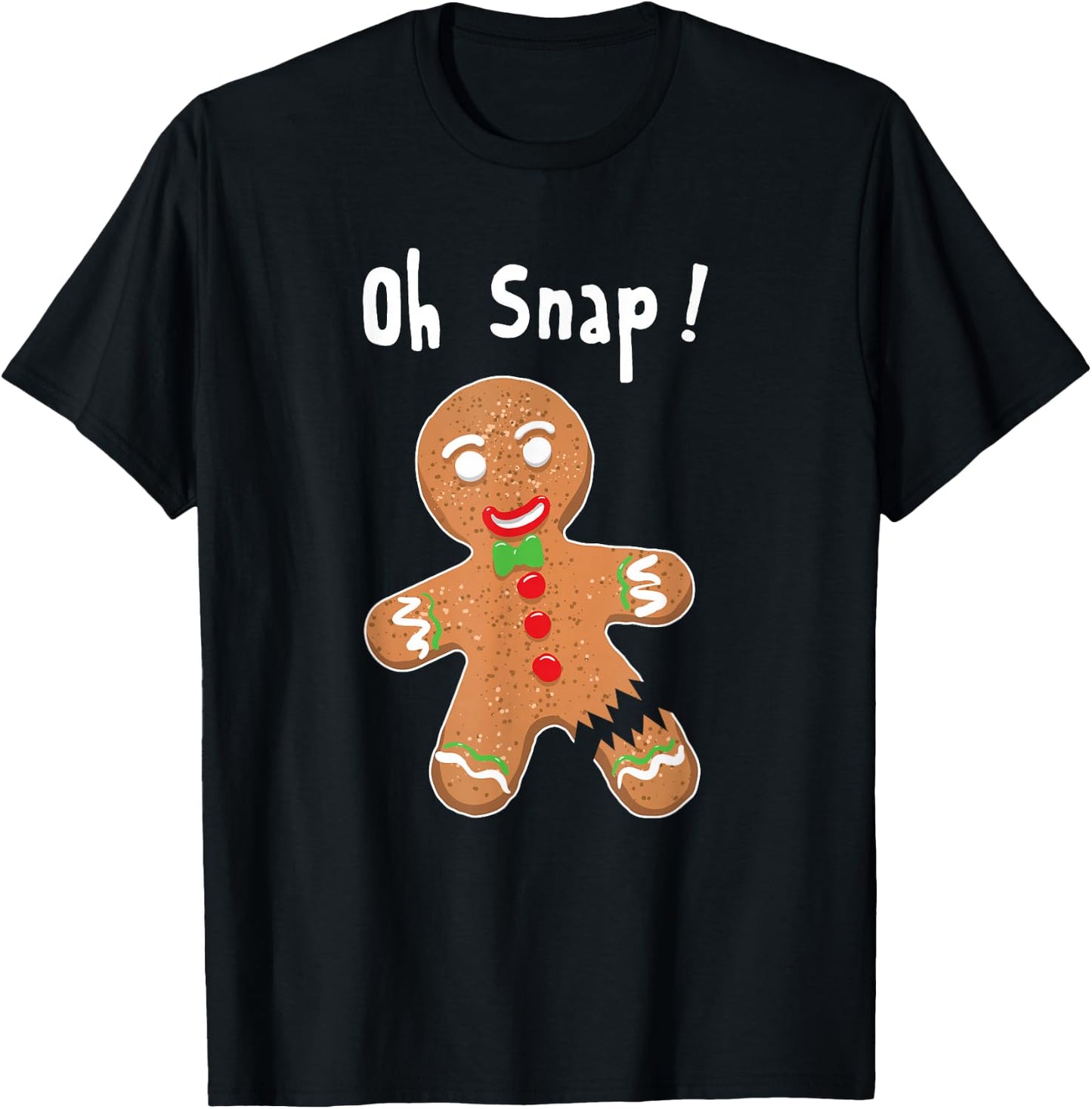 Gingerbread Man Oh Snap Christmas Cookie Costume Baking Team Short Sleeve T-Shirt - T-Shirt | Black