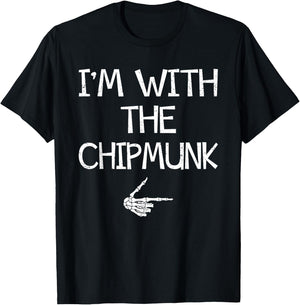 I'm With The Chipmunk Halloween Costume Couples Matching T-Shirt - T-Shirt | Black