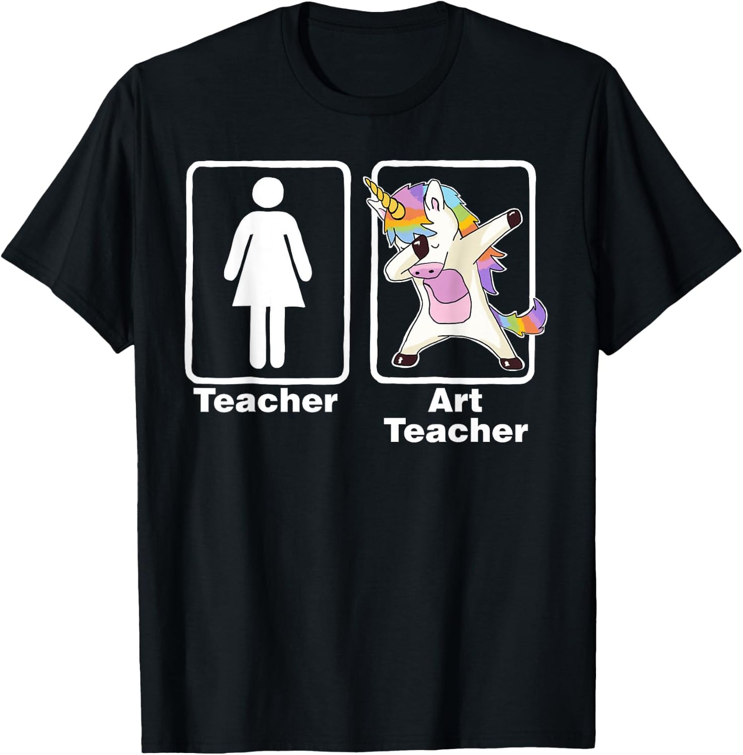 Funny Unicorn Art Teacher Art Teacher Gifts Women Girls Kids T-Shirt - T-Shirt | Black