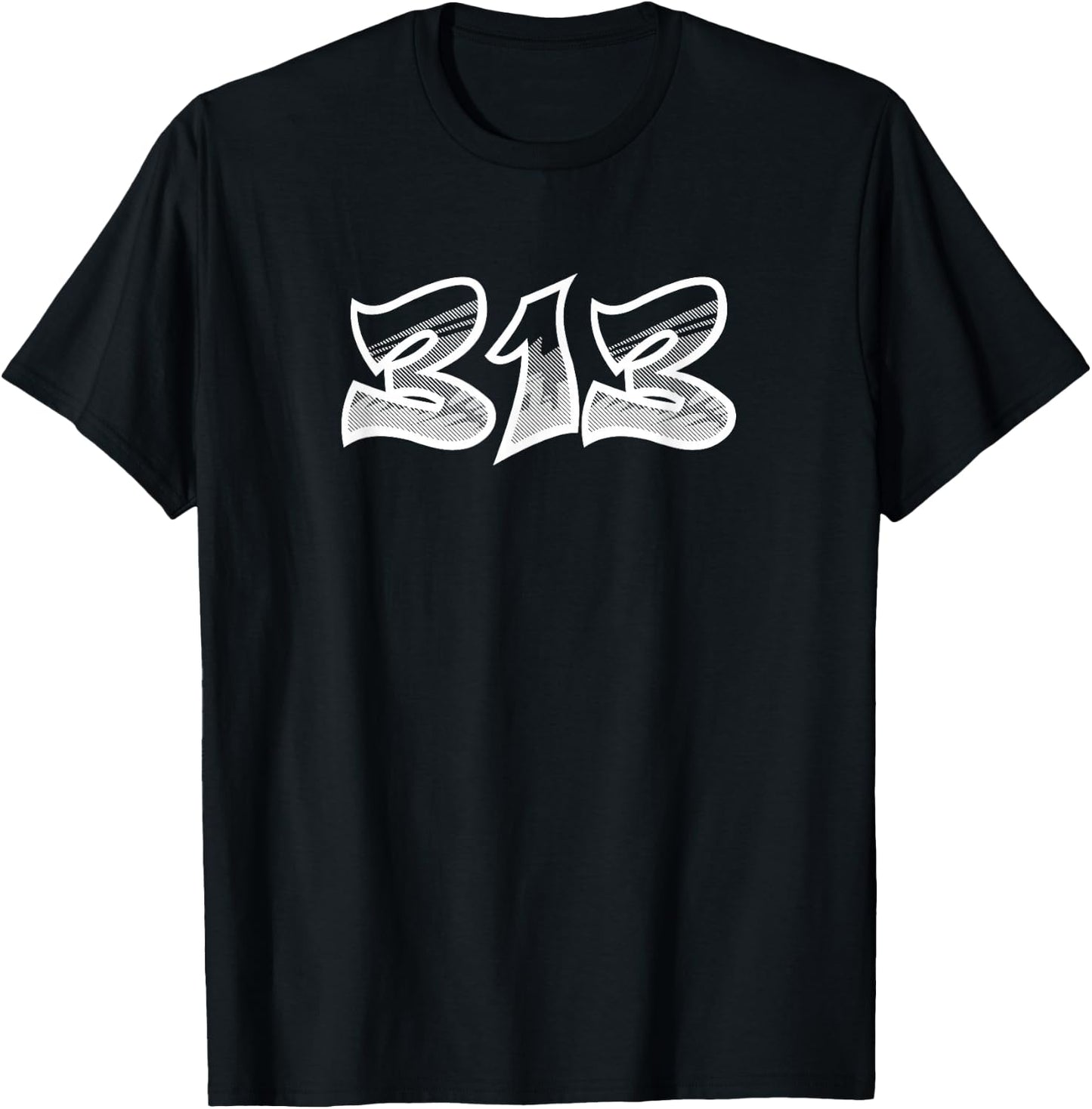 Detroit Graffiti Shirt. 313 Area Code T-Shirt - T-Shirt | Black