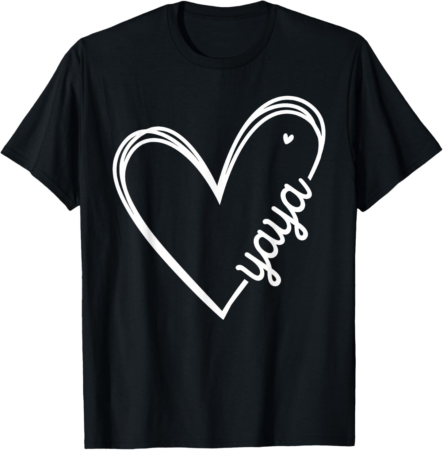 Love Yaya Heart Women Mother's Day Birthday T-Shirt - T-Shirt | Black