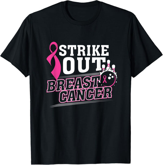 Breast Cancer Awareness Bowling Team T-Shirt - T-Shirt | Black