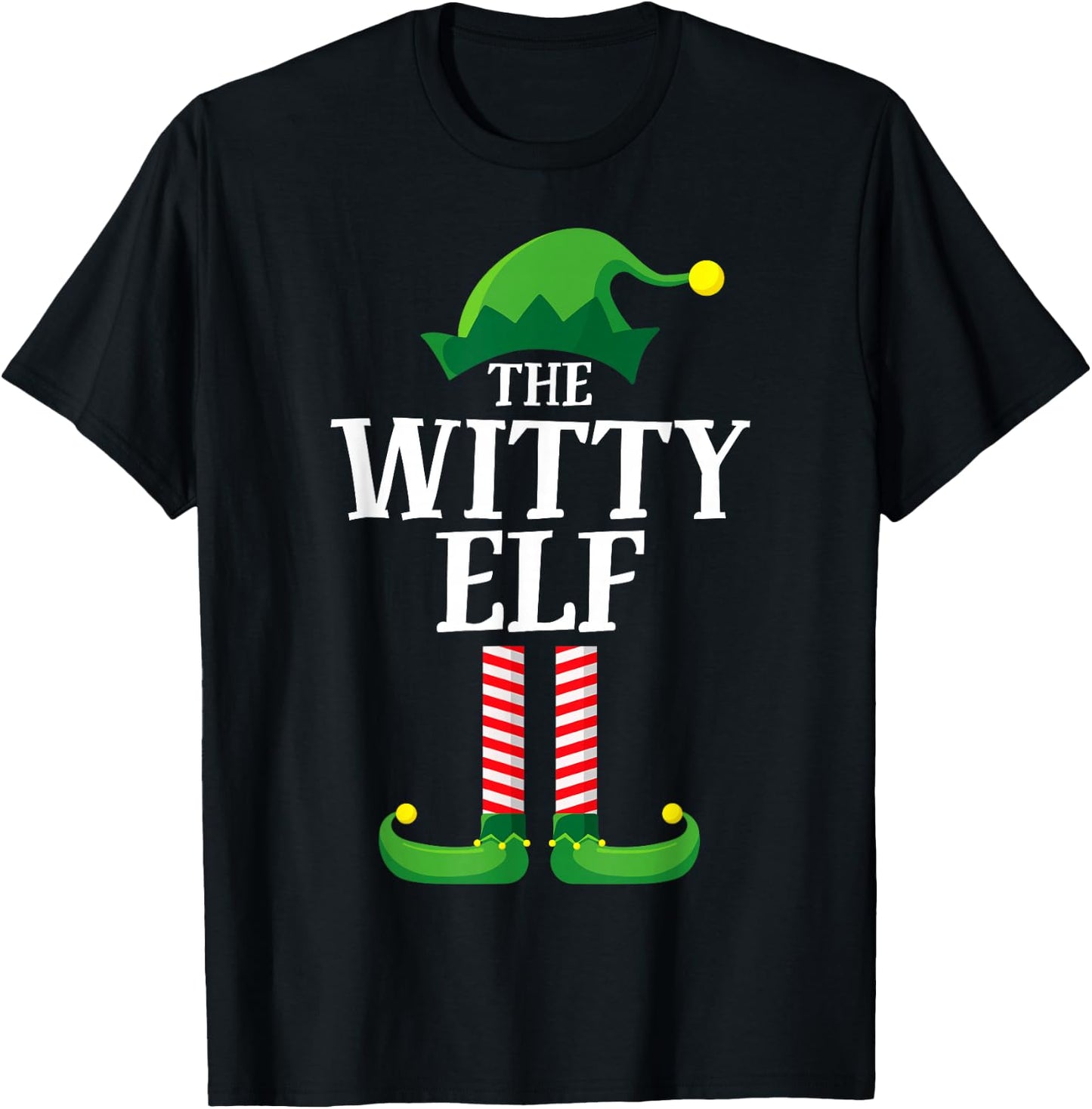 Witty Elf Matching Family Group Christmas Party Pyjamas T-Shirt - T-Shirt | Black