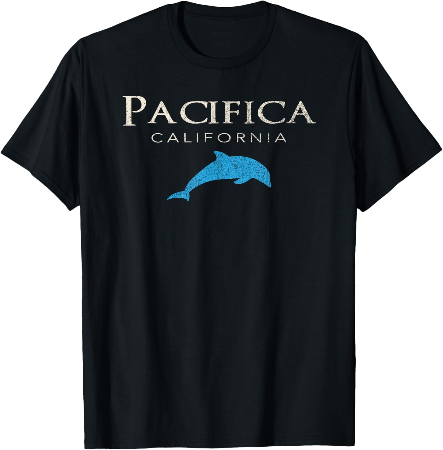 Vintage Pacifica CA Dolphin T Shirt T-Shirt - T-Shirt | Black