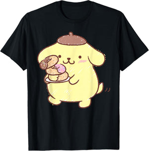 Pompompurin Donuts T-Shirt - T-Shirt | Black