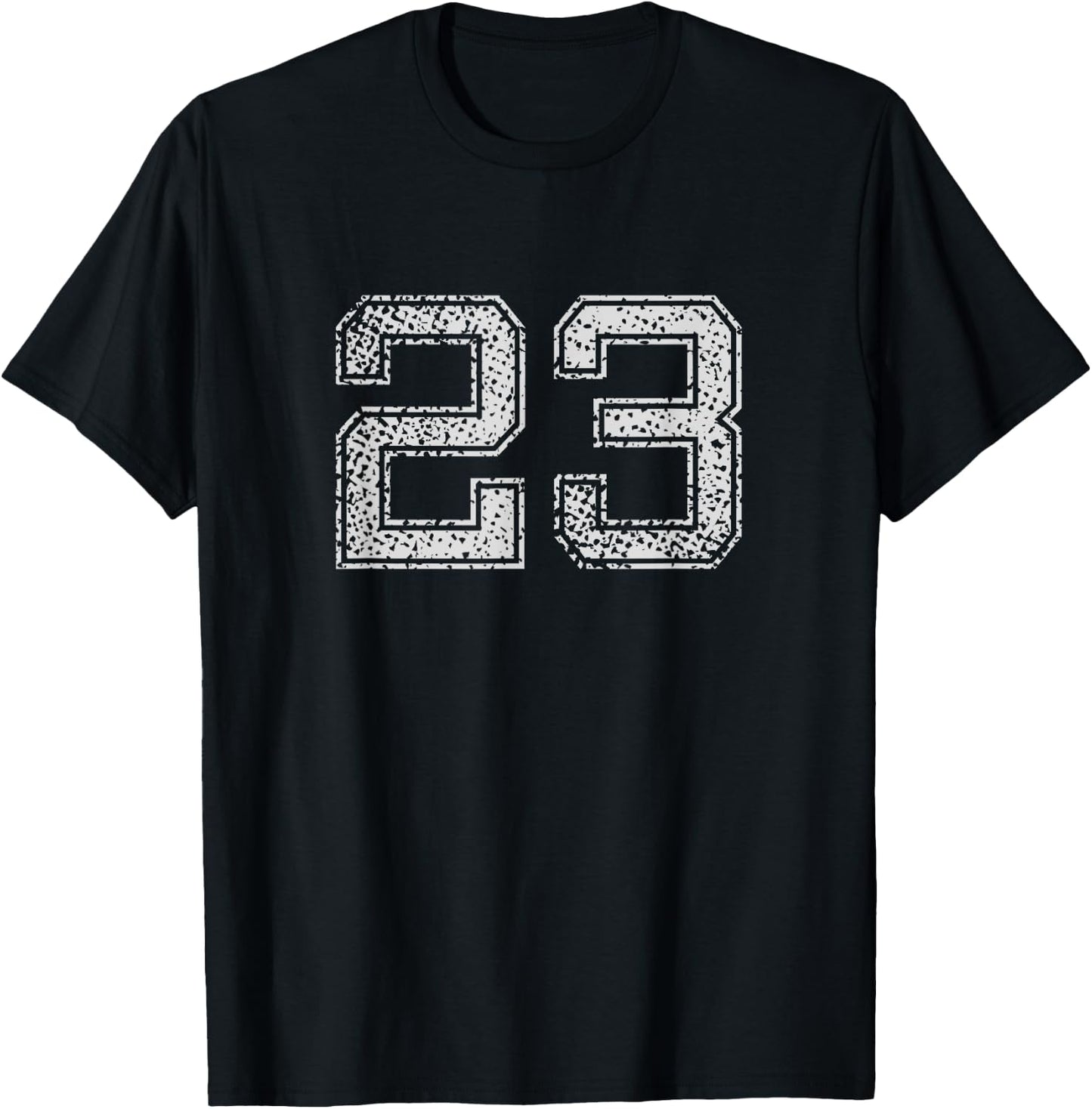 Number # 23 Numbered retro Style Birthday T-Shirt - T-Shirt | Black