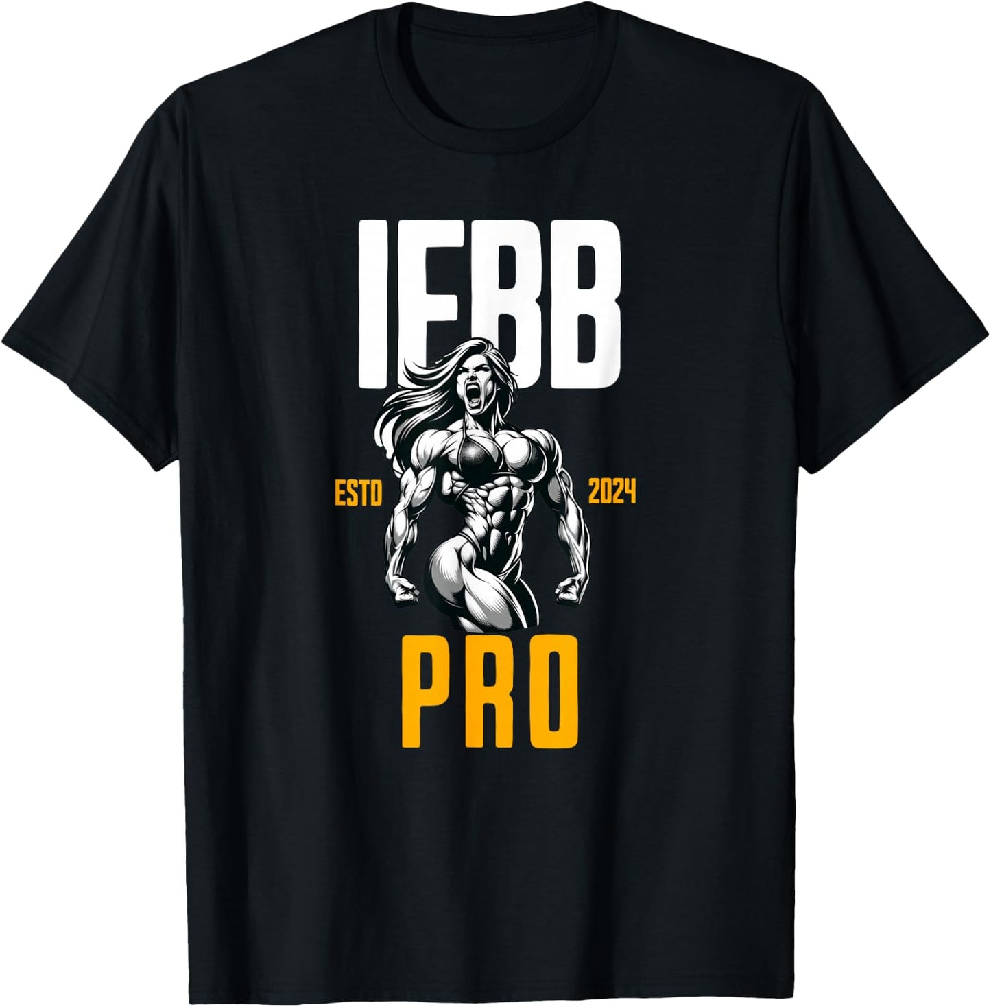 IFBB Pro Established 2024 Female Bodybuilder And Physique T-Shirt - T-Shirt | Black