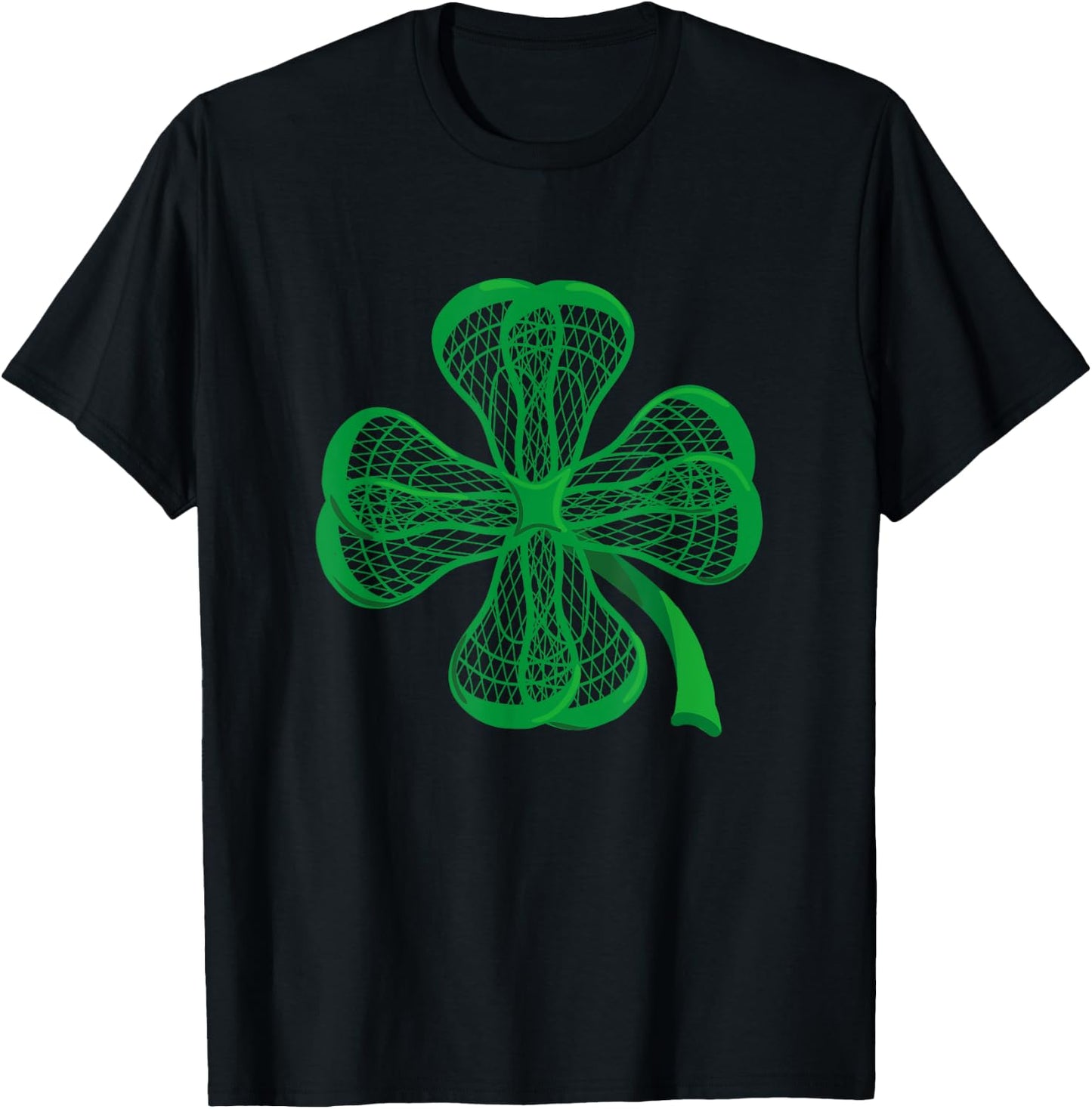Lacrosse Sticks Shamrock clover irish lucky Lax gift T-Shirt - T-Shirt | Black