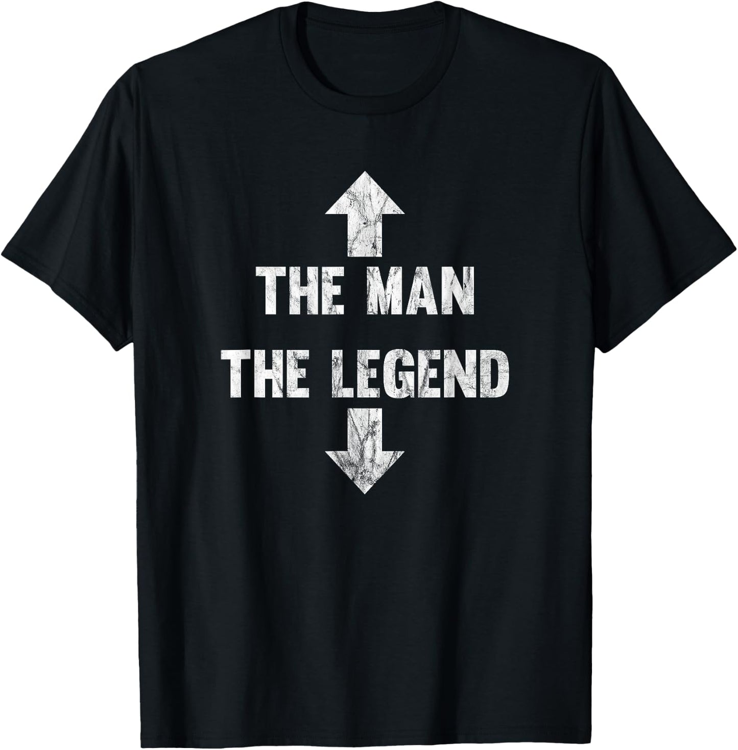 The Man The Legend Distressed T-Shirt - T-Shirt | Black