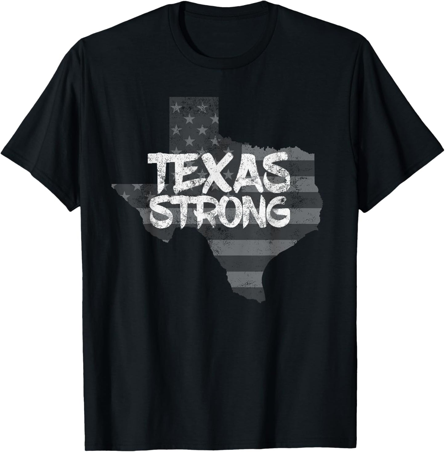 Texas Strong Shirt Letter Printed Home State Top T-Shirt - T-Shirt | Black