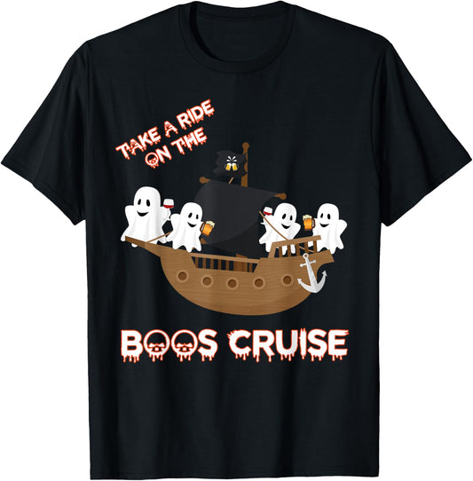 Halloween Party Wine Beer drinking Boos Cruise Shirt T-Shirt - T-Shirt | Black