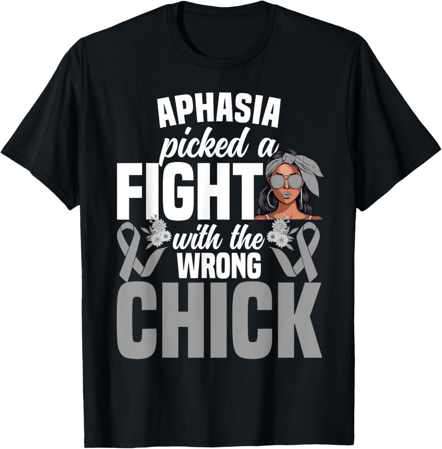 Aphasia Awareness Women Girls Survivor Aphasia T-Shirt - T-Shirt | Black