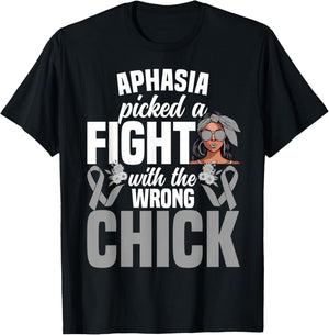 Aphasia Awareness Women Girls Survivor Aphasia T-Shirt - T-Shirt | Black