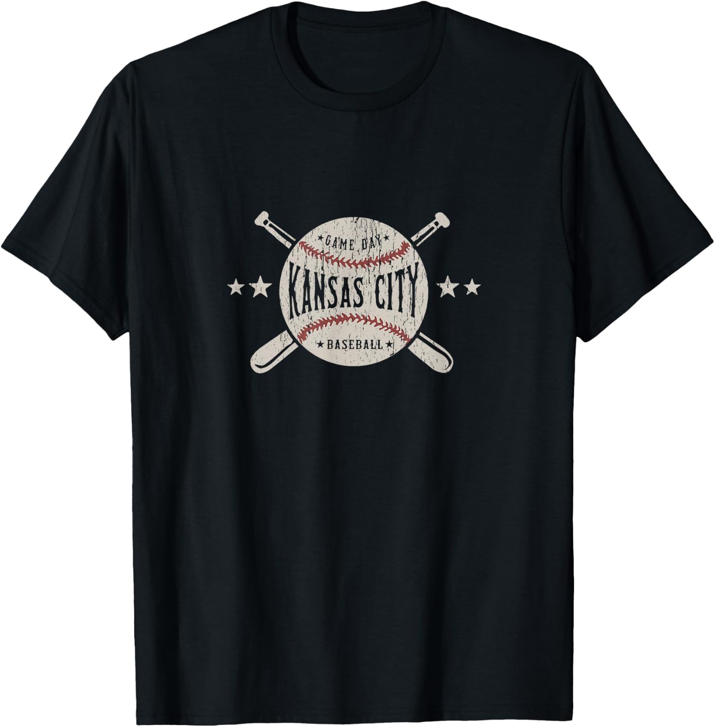Kansas City Missouri KC Vintage Baseball T-Shirt - T-Shirt | Black