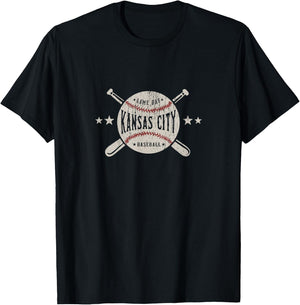 Kansas City Missouri KC Vintage Baseball T-Shirt - T-Shirt | Black