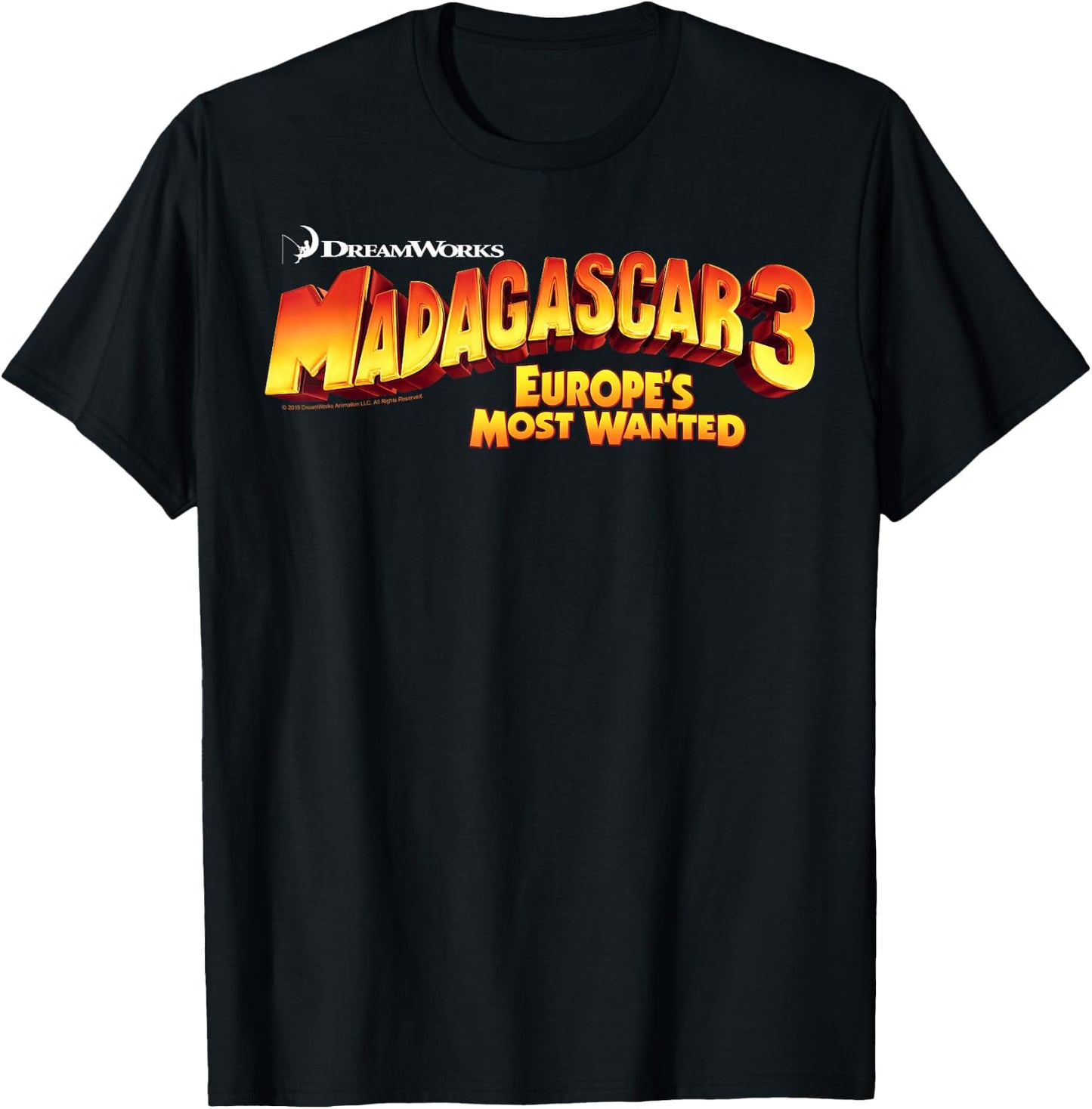 Madagascar 3 Europe's Most Wanted Classic Movie Poster T-Shirt - T-Shirt | Black