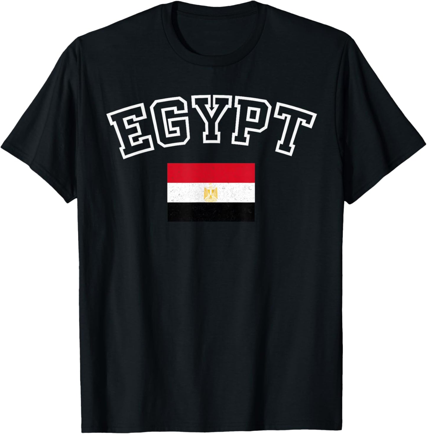 Egypt Flag Vintage Distressed Retro Heritage Design T-Shirt - T-Shirt | Black