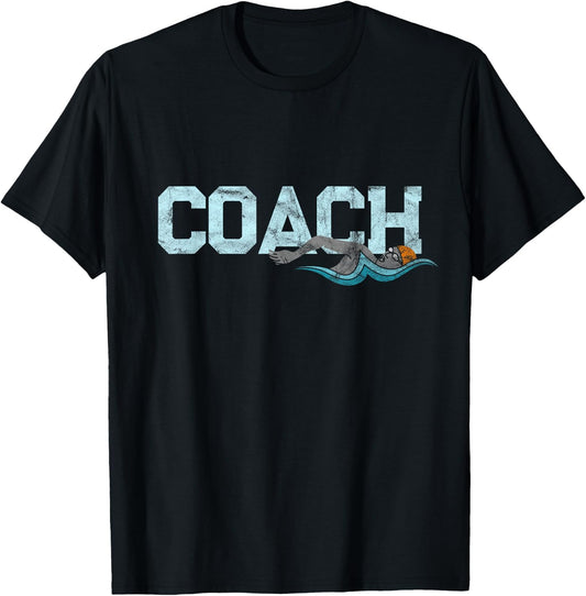 Appreciation Gifts For Swim Coaches Funny Swim Teacher Coach T-Shirt - T-Shirt | Black