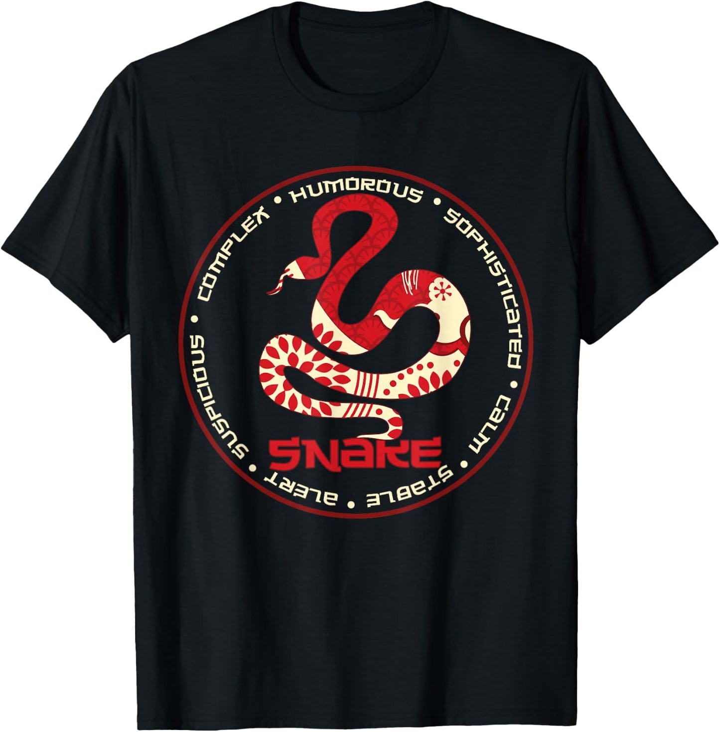 Chinese Zodiac Year of the Snake Astrology Horoscope T-Shirt - T-Shirt | Black