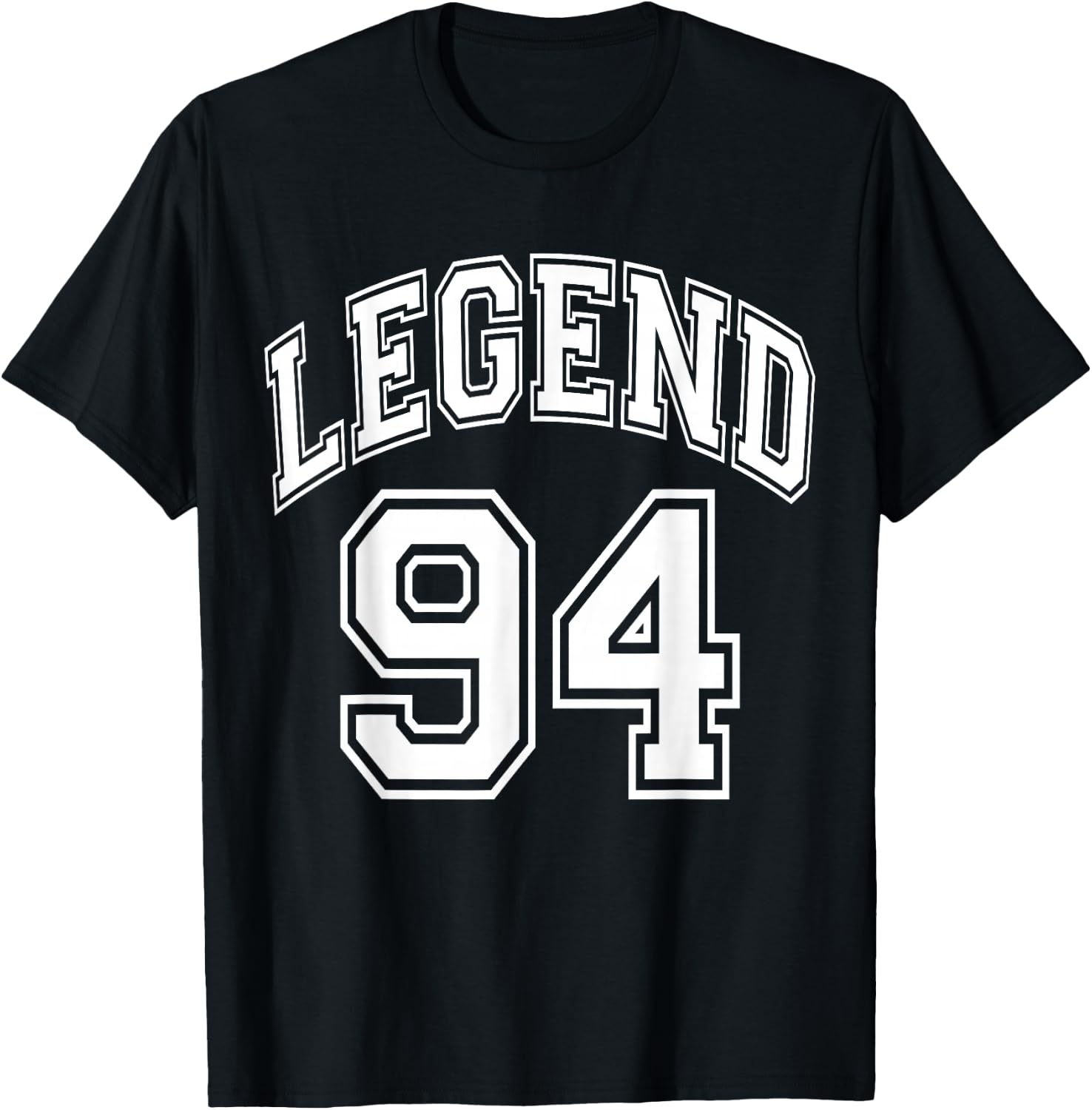 Legend 94 Number Varsity Team - 94th Birthday & 94 Years Old T-Shirt - T-Shirt | Black