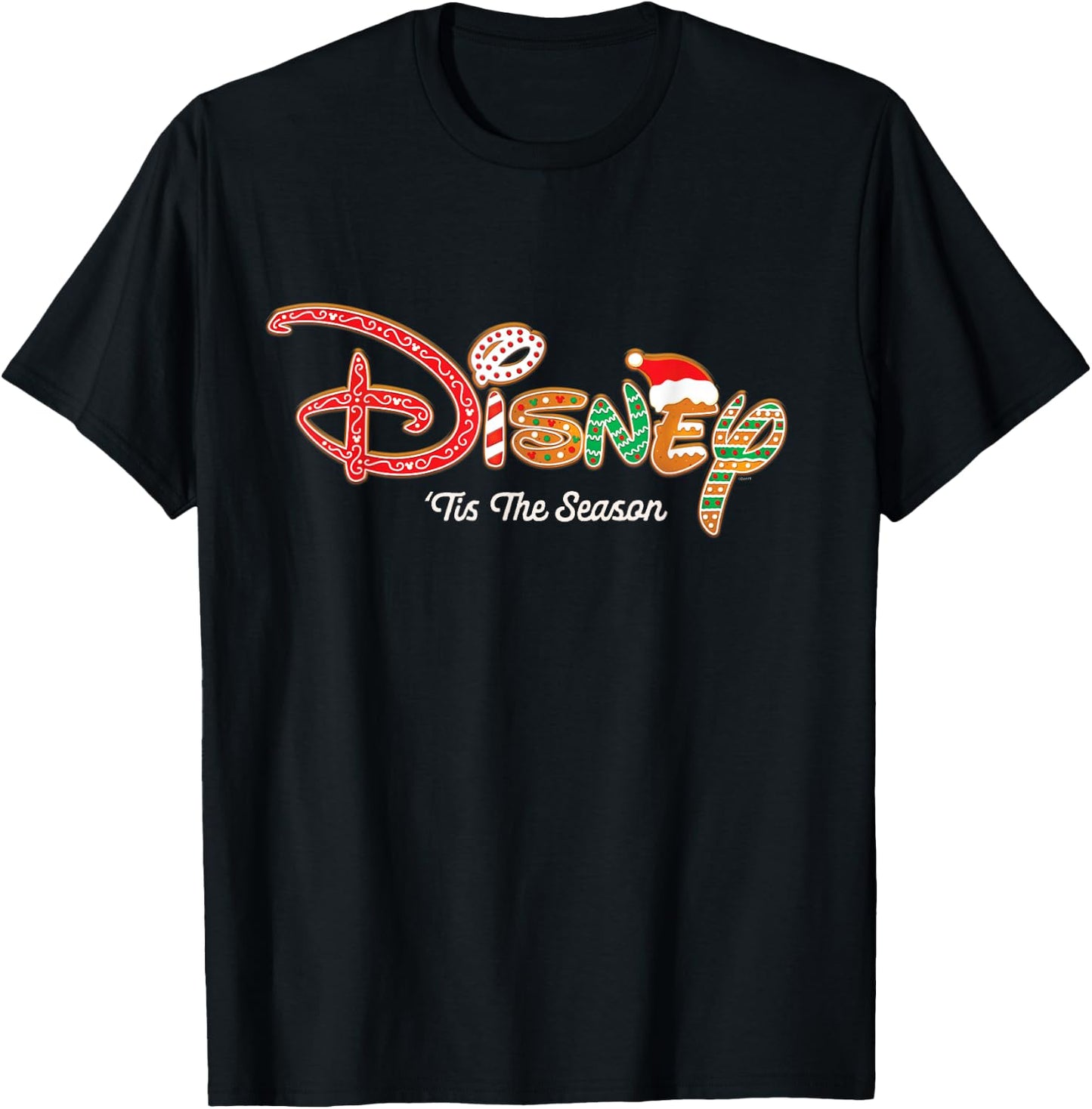 Disney Holiday Christmas ’Tis the Season Gingerbread Logo T-Shirt - T-Shirt | Black