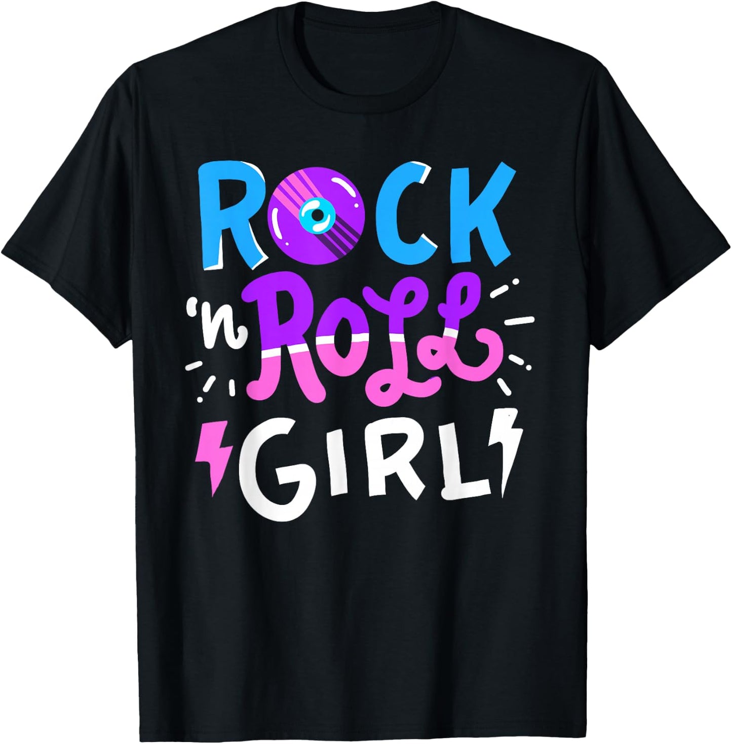Rock N Roll Girl Music T-Shirt - T-Shirt | Black